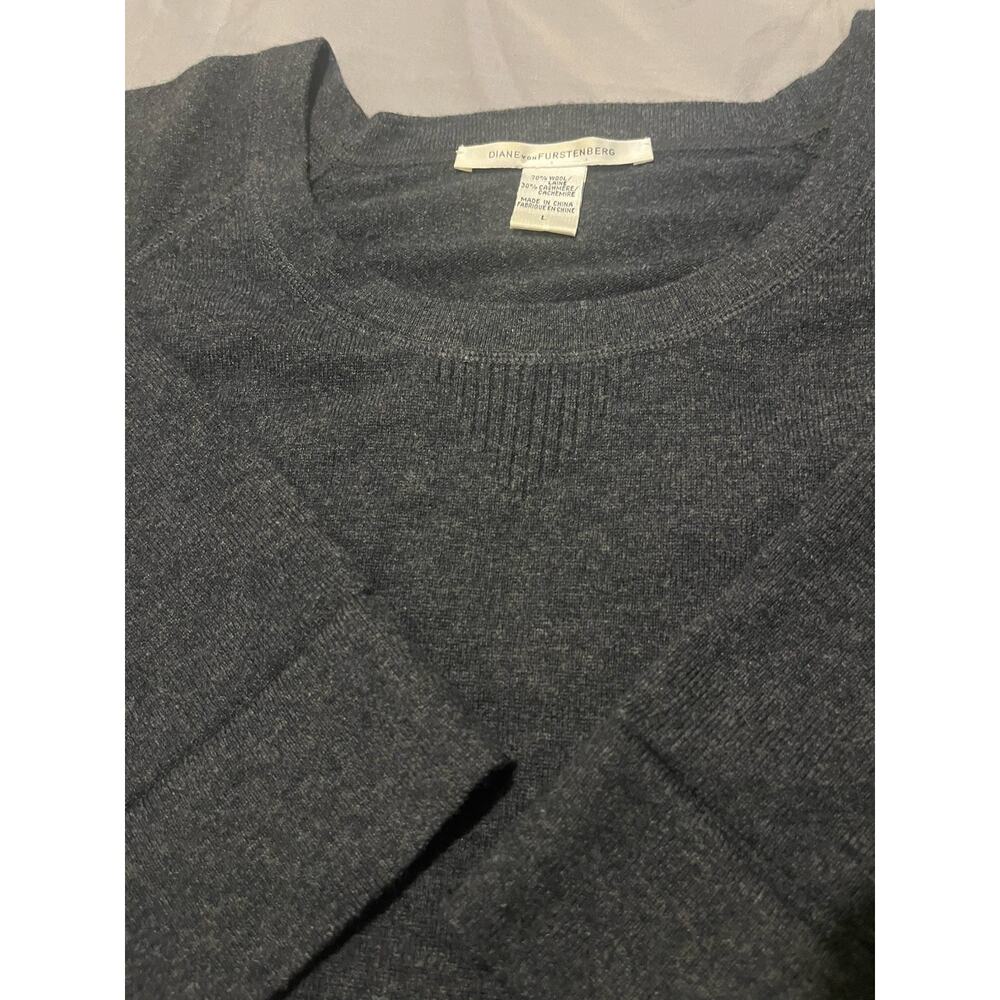 DVF Diane Von Furstenberg Sweater Wool Cashmere Black Large Oversized